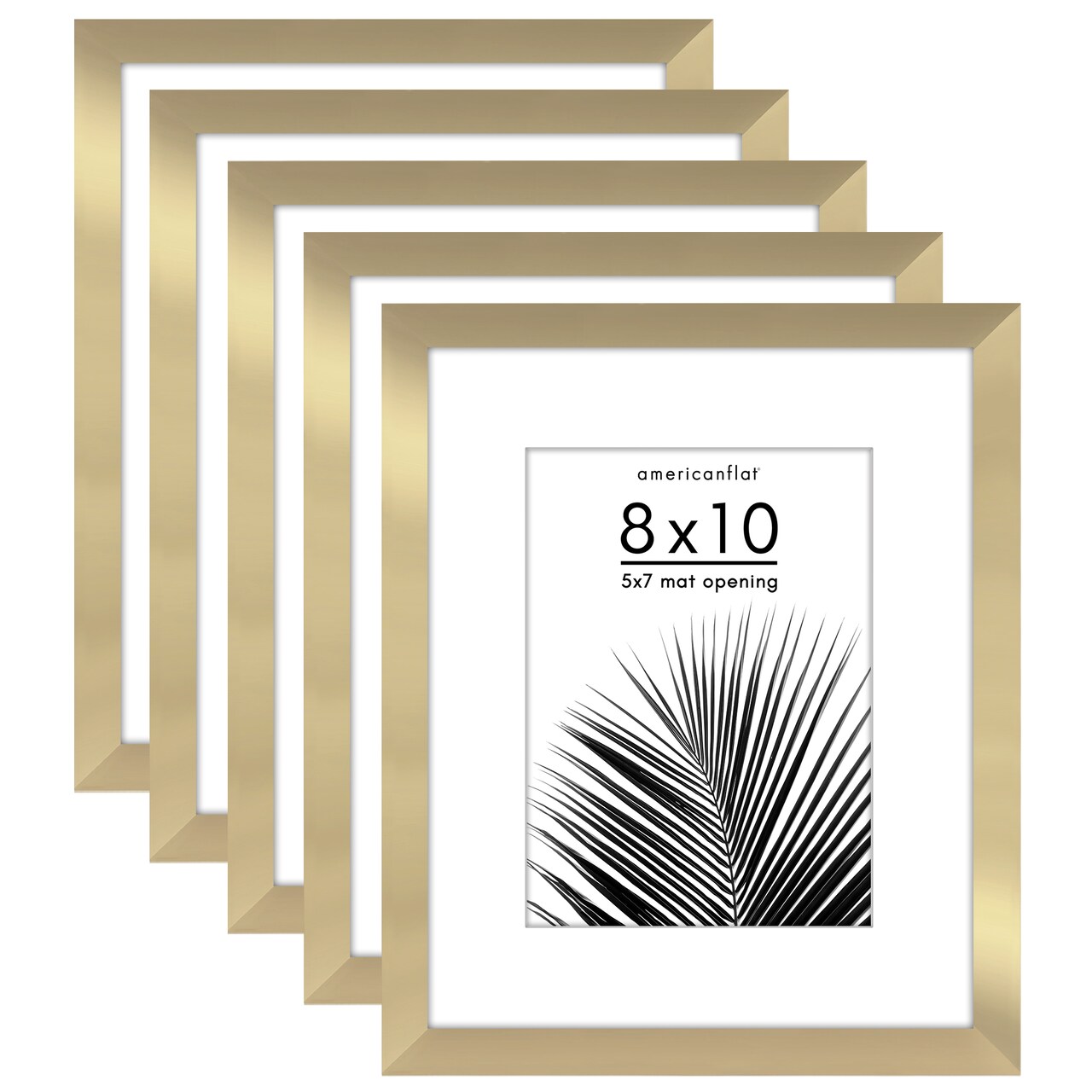 Americanflat Picture Frame Set with Mat - Set of 5 - Photo Frame Set of Five for Wall Display - Plexiglass Cover - Hanging Hardware